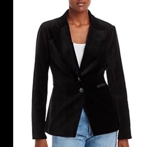 Theory midnight blue velvet 2 button blazer, size 6